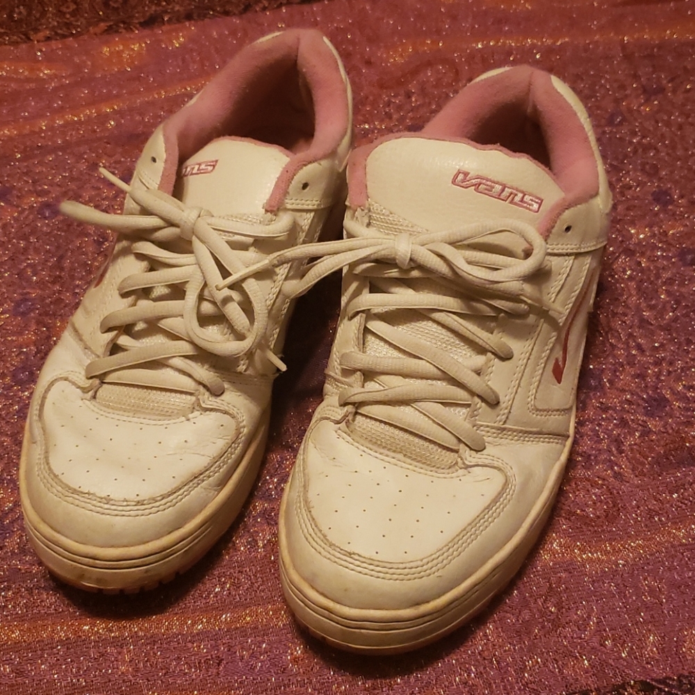 Old School Leather White Vans!